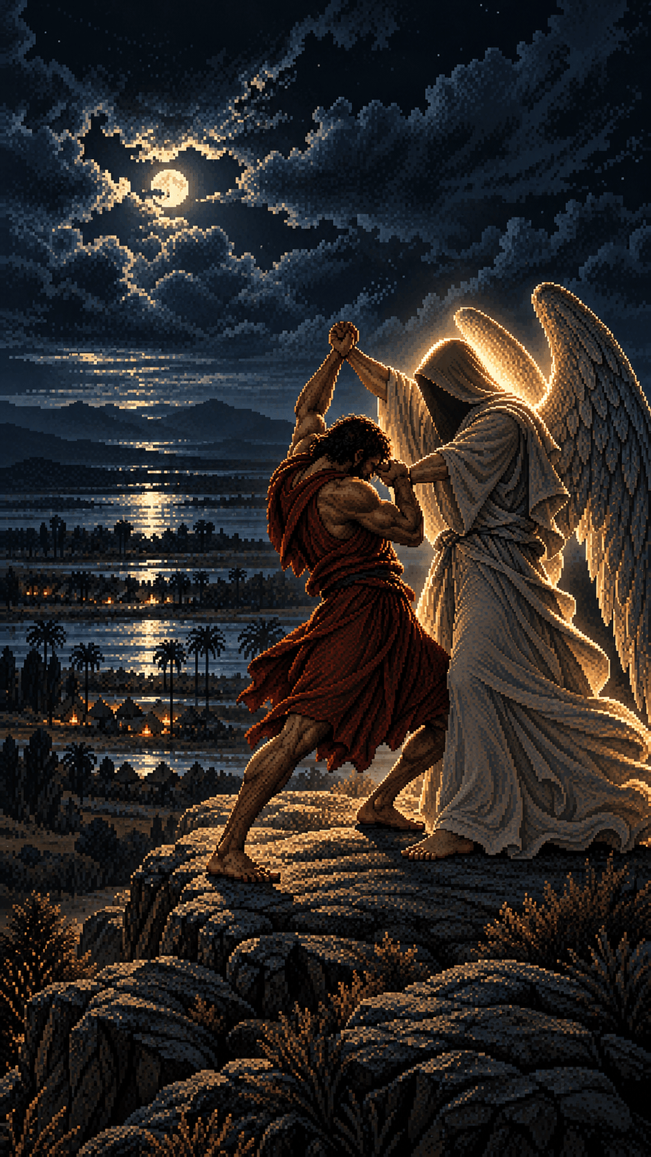 Genesis 32 — Jacob wrestles with God.